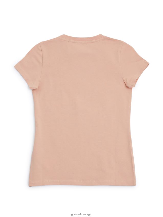 Guess rozie logo-t-skjorte (7-14) ferskenrosa fersken rose pike F0LJ808989