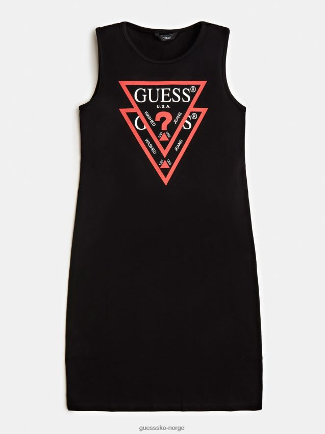 Guess sort kjole med logotrykk foran svart pike F0LJ802049