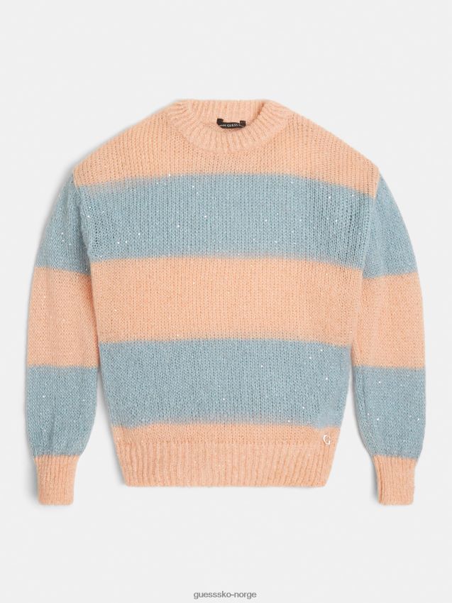 Guess stripete genser blå multi blå multi pike F0LJ801914