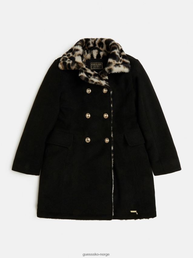 Guess svart fuskepelsfrakk svart pike F0LJ801825