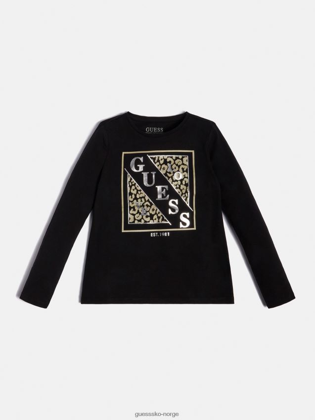 Guess svart t-skjorte med logo foran svart pike F0LJ801741