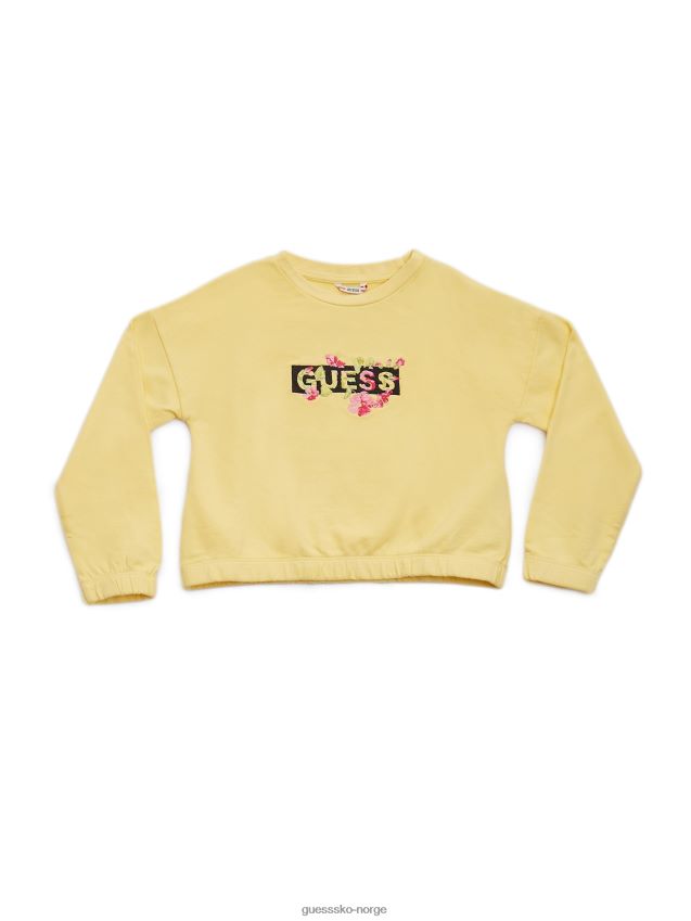 Guess sweatshirt med blomstret logo med smør (7–14) smør mais pike F0LJ8011571