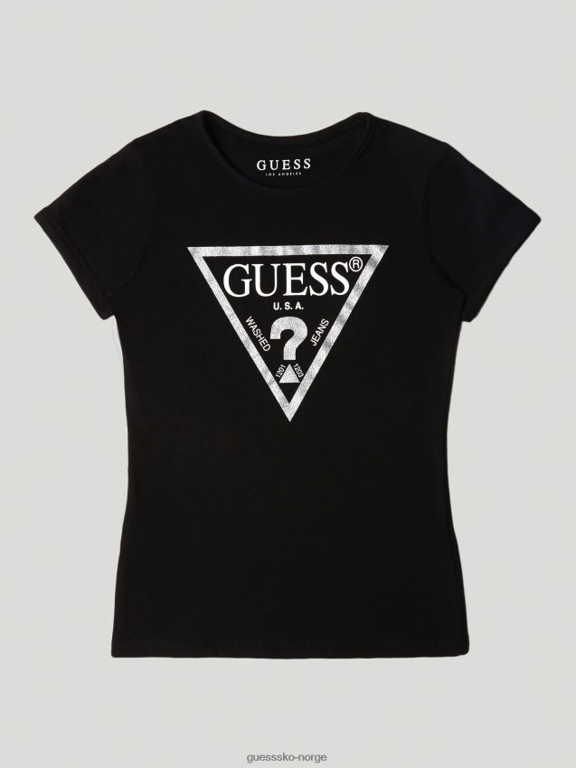 Guess t-skjorte med logo trekant svart svart pike F0LJ802272