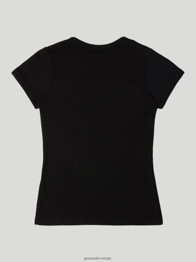 Guess t-skjorte med logo trekant svart svart pike F0LJ802272