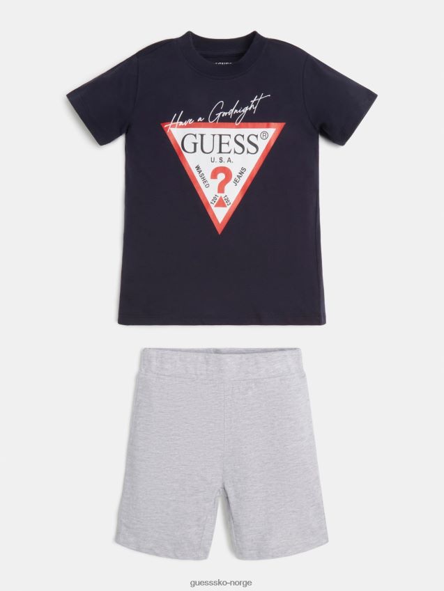 Guess t-skjorte og shorts sett blå blå pike F0LJ802501