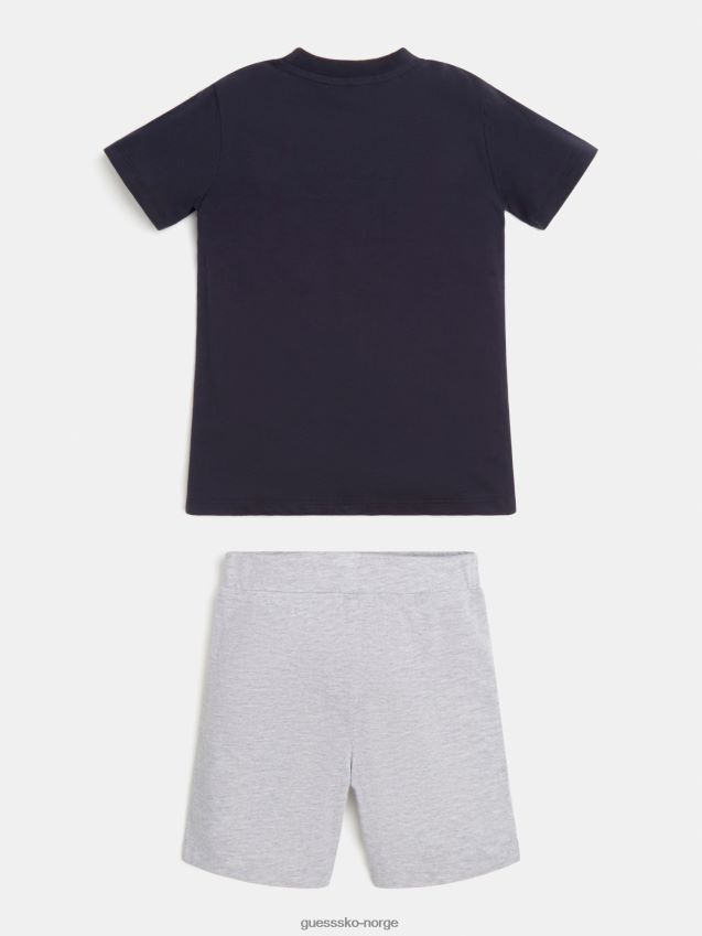 Guess t-skjorte og shorts sett blå blå pike F0LJ802501