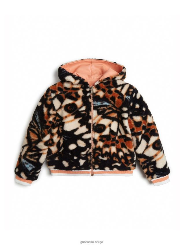Guess vendbar flyjakke med sommerfugltrykk (7-16) sommerfugltrykk pike F0LJ8011530