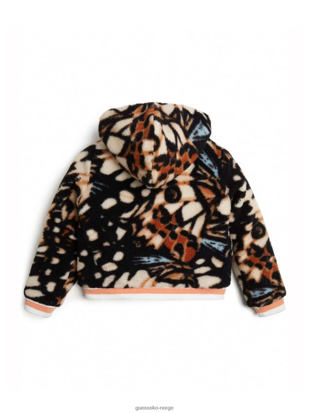 Guess vendbar flyjakke med sommerfugltrykk (7-16) sommerfugltrykk pike F0LJ8011530