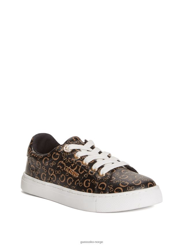 Guess brune serena joggesko med lav topp-logo brun pike F0LJ808892