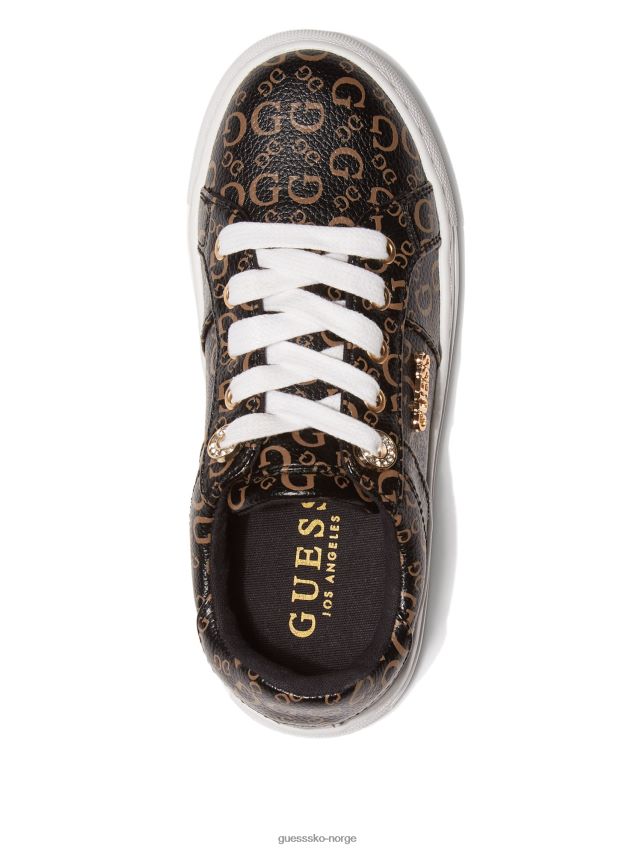 Guess brune serena joggesko med lav topp-logo brun pike F0LJ808892