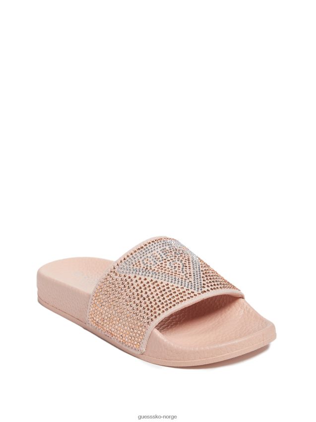 Guess blush sugar rhinestone logo skyvesandaler rødme pike F0LJ808904