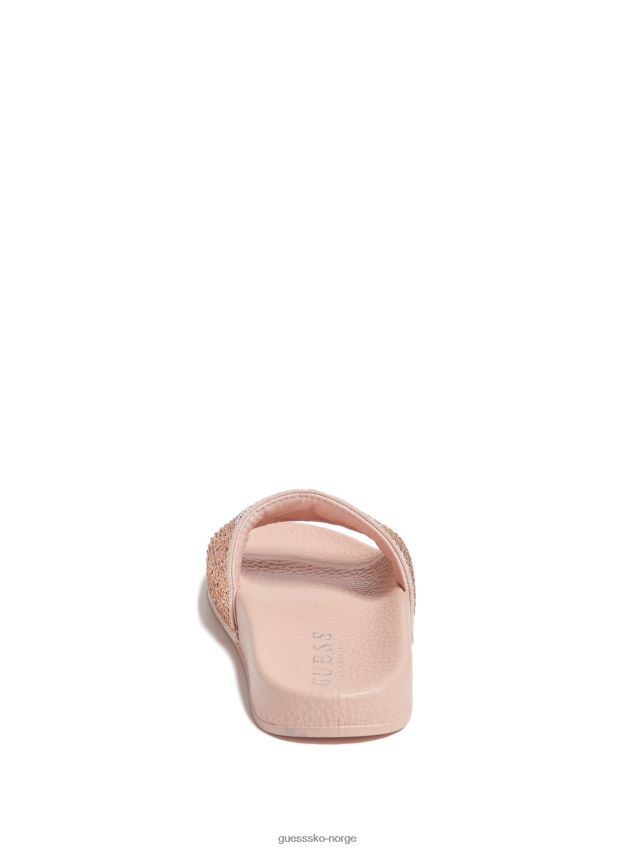 Guess blush sugar rhinestone logo skyvesandaler rødme pike F0LJ808904