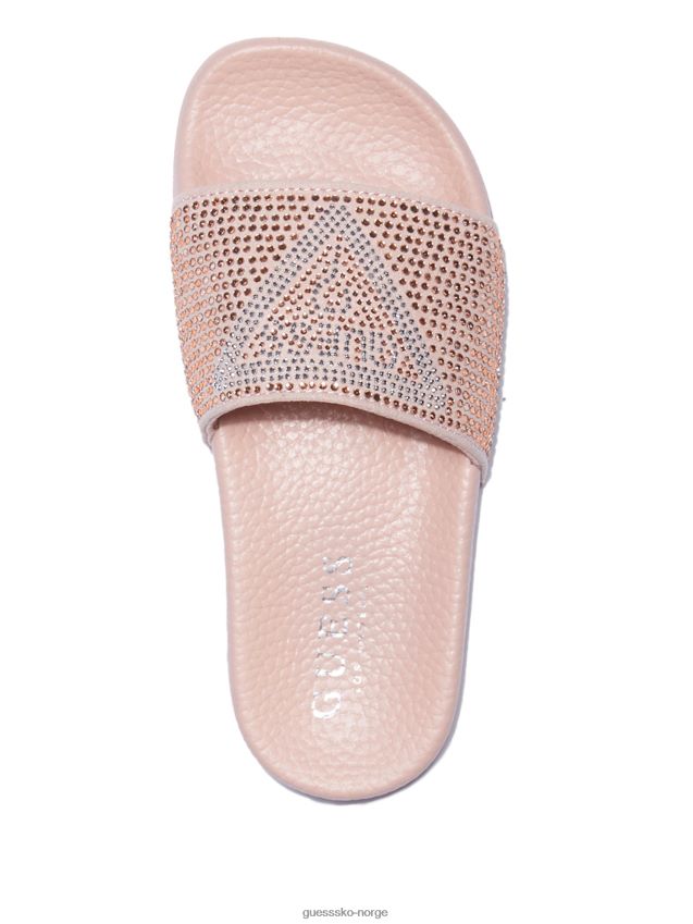 Guess blush sugar rhinestone logo skyvesandaler rødme pike F0LJ808904
