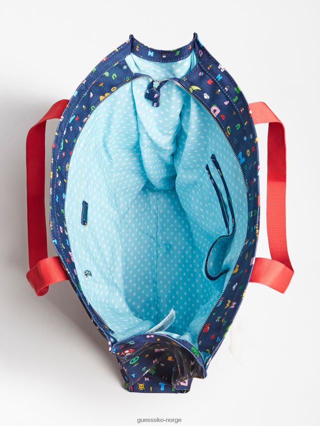 Guess all-over mønster shopper blå multi blå multi unisex F0LJ806189