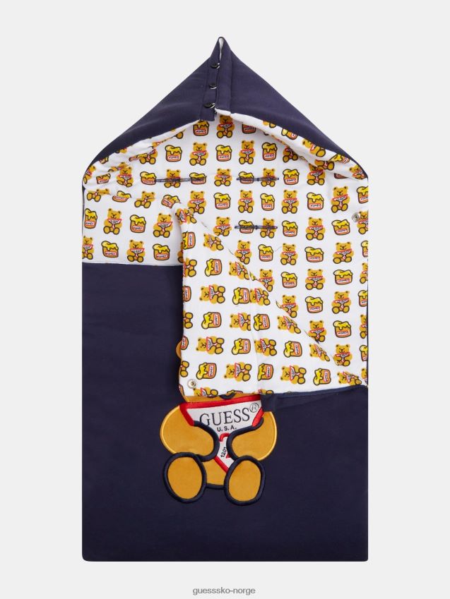 Guess babynest med mørk blå logo foran mørke blå unisex F0LJ802370