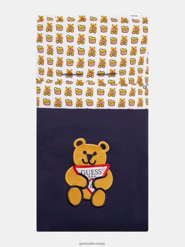 Guess babynest med mørk blå logo foran mørke blå unisex F0LJ802370