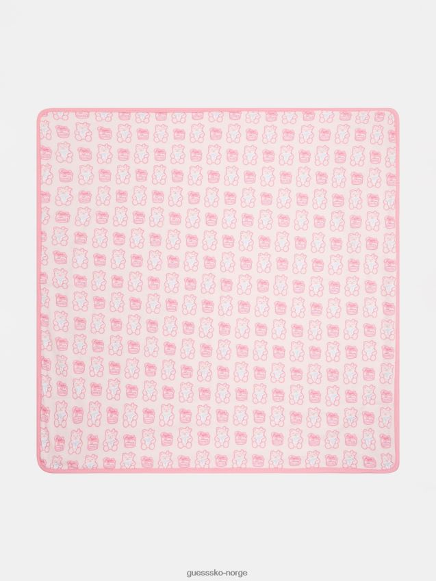 Guess rosa babyhåndkle med hele logoen rosa unisex F0LJ802508