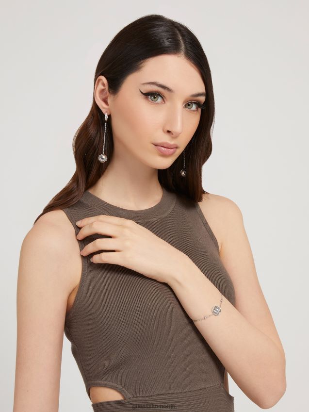 Guess 4g logo boule\' armbånd sølv sølv unisex F0LJ802829