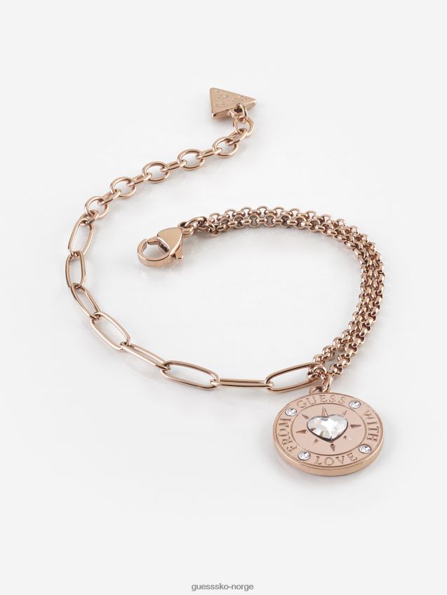 Guess fra med kjærlighet armbånd rosa gull Rose gull unisex F0LJ804181