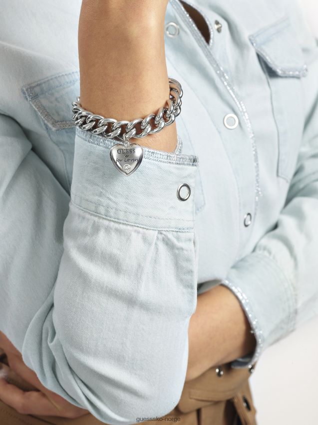 Guess gjett-er-for-elskere-armbånd sølv sølv unisex F0LJ804134