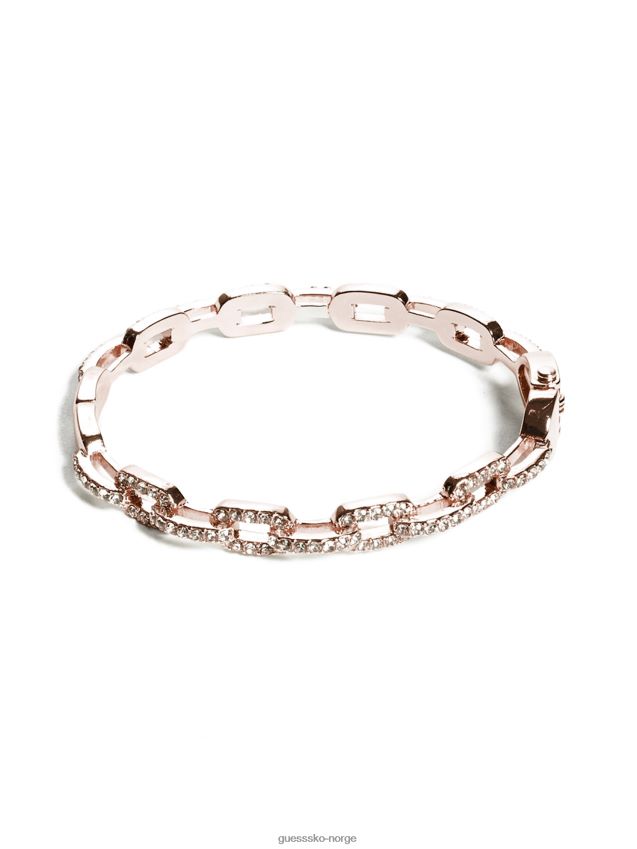 Guess gull rhinestone kjede-lenke armbånd armbånd gull unisex F0LJ8010182