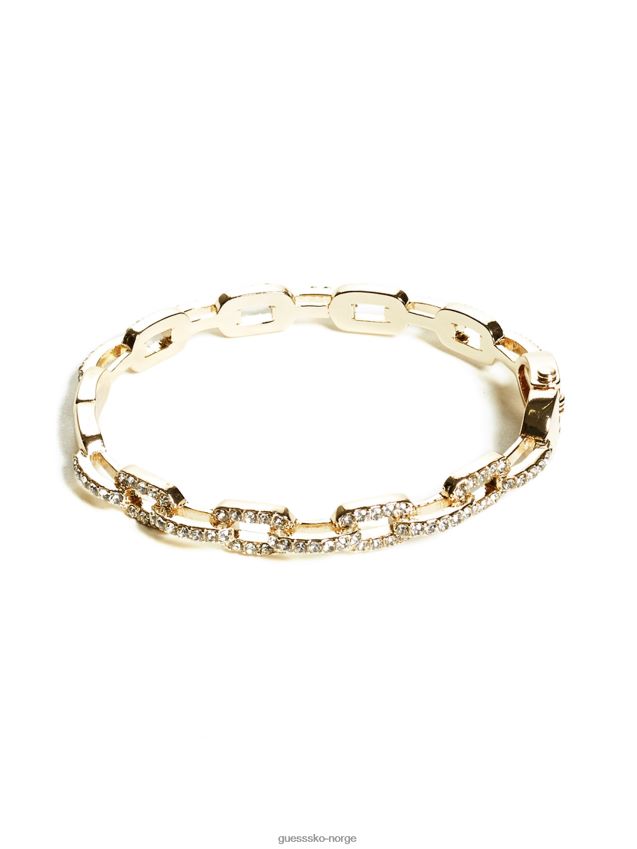 Guess gull rhinestone kjede-lenke armbånd armbånd gull unisex F0LJ8010182