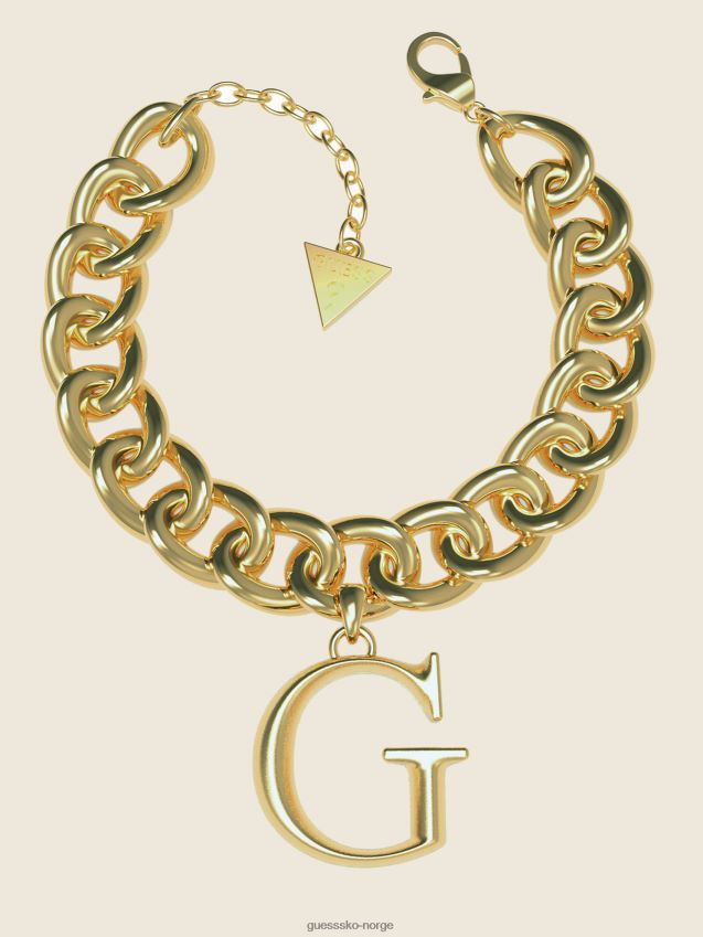 Guess gull-tone g logo fortauskant kjede armbånd gull logo gull logo unisex F0LJ8010149