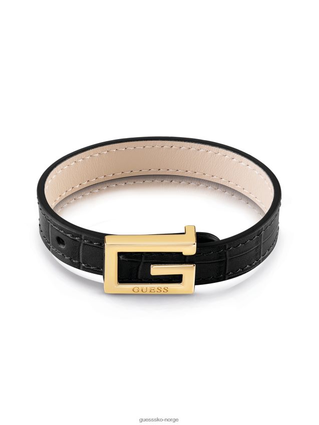 Guess gult gull/svart gull-tone firkantet g logo og krokodille armbånd gult gull/svart unisex F0LJ8010200