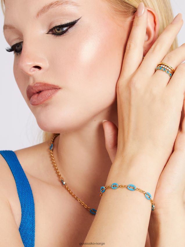 Guess poplinks armbånd lyseblått lyse blå unisex F0LJ806686