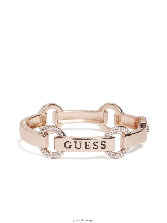 Guess rosa gull-tone rhinestone logo armbånd armbånd rose gull Rose gull unisex F0LJ807741