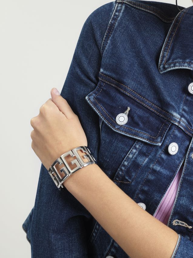 Guess sølv ikonisk-glam-bangle-armbånd sølv unisex F0LJ806745