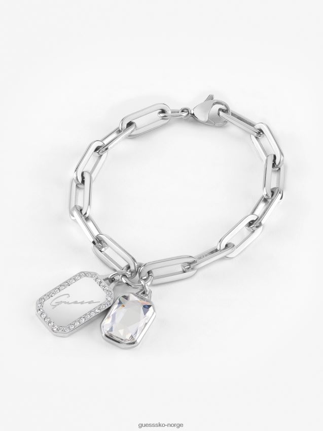 Guess sølv krystall tag' armbånd sølv unisex F0LJ803999