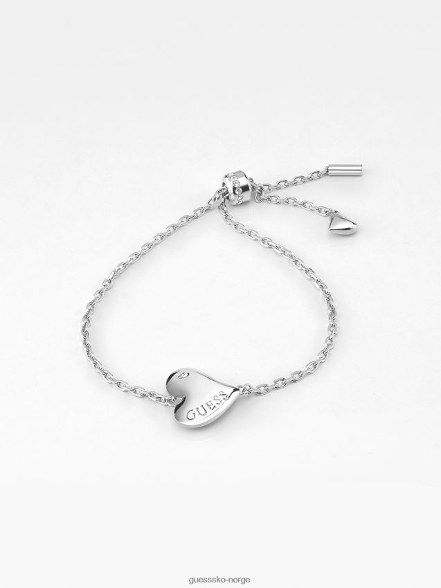 Guess sølv væske-hjerter-armbånd sølv unisex F0LJ804578
