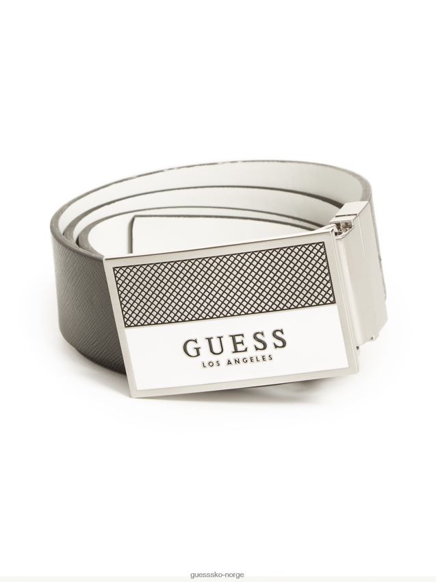 Guess belte med hvit emalje med logoplakett hvit unisex F0LJ808786