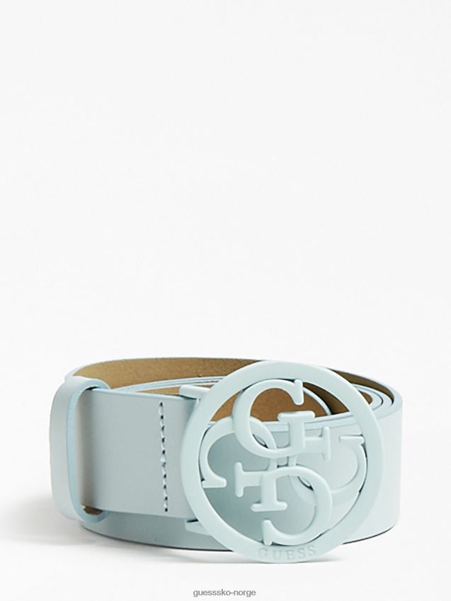 Guess blågrønt nives belte i ekte skinn blågrønn unisex F0LJ806095