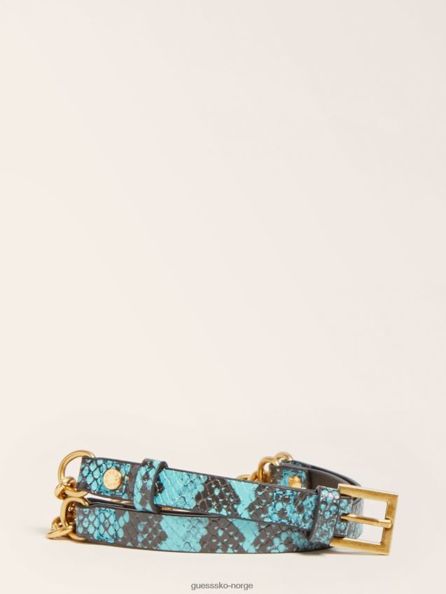 Guess blått belte med marciano phyton-trykk blå unisex F0LJ806515