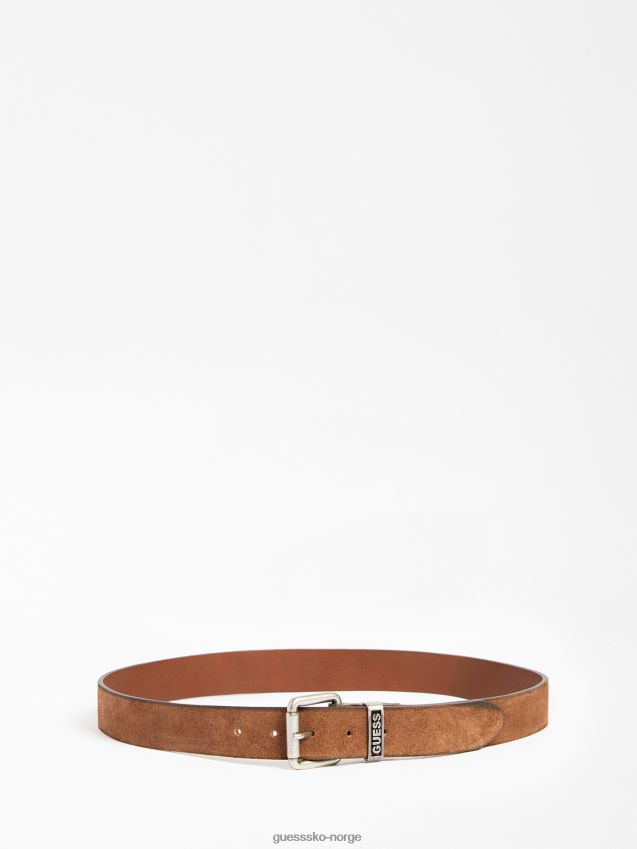 Guess brunt belte i ekte semsket skinn brun unisex F0LJ801192