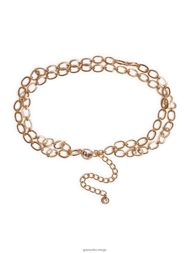 Guess gull-tone pave logo kjede belte gull gull unisex F0LJ807757