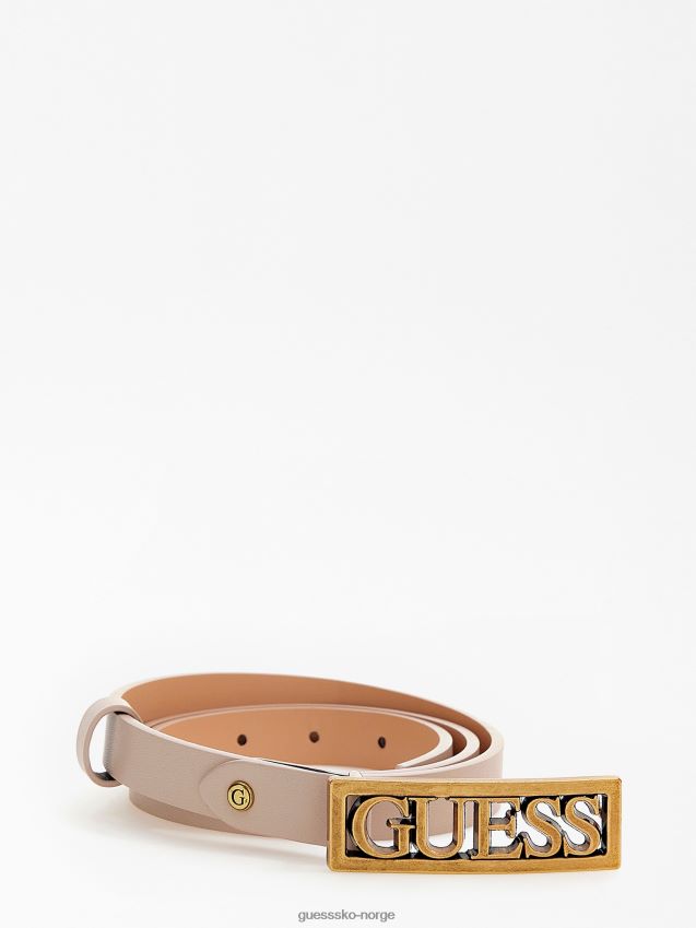 Guess izzy logo spenne beltekrem krem unisex F0LJ804090