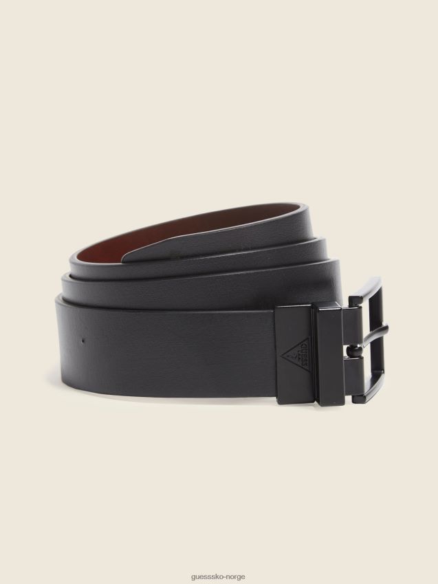 Guess liam vendbart belte svart og brunt svart og brunt unisex F0LJ8011047