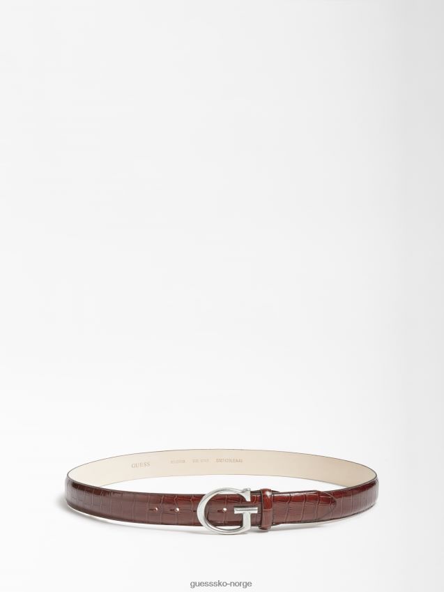 Guess luksuriøst belte i ekte skinn, brunt brun unisex F0LJ801323