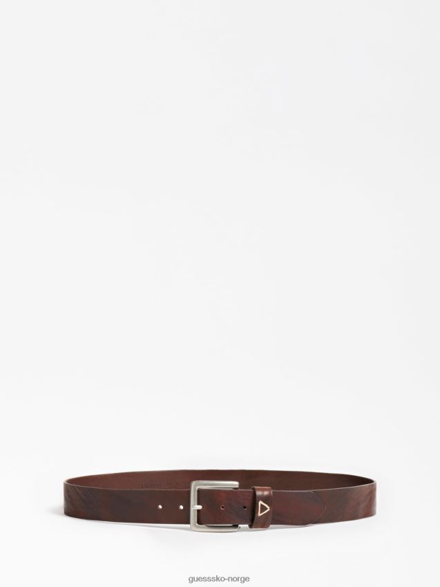 Guess luksuriøst belte i ekte skinn, brunt brun unisex F0LJ80263
