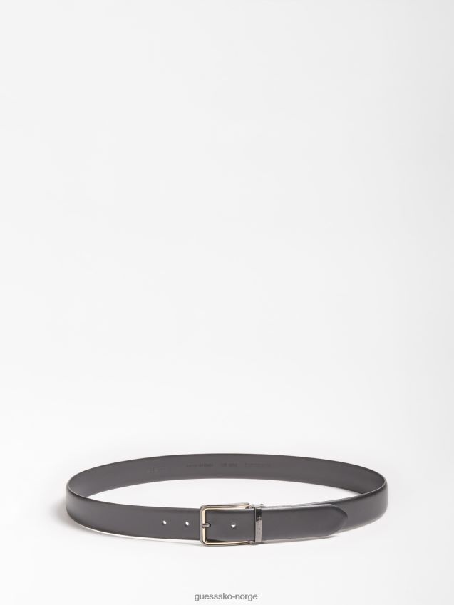 Guess luksuriøst belte i ekte skinn, svart svart unisex F0LJ801542