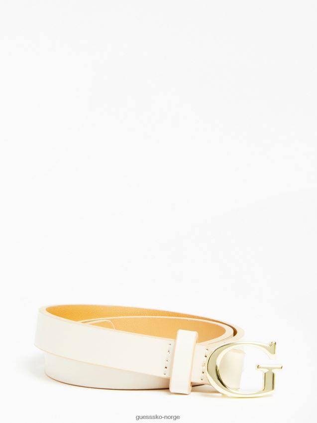 Guess micole 4g ​​logo belte hvit hvit unisex F0LJ802260