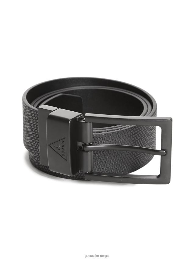 Guess reversibelt belte med slangeskinnspreget svart svart unisex F0LJ808845
