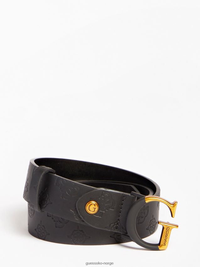 Guess svart g vibes 4g peony logo belte svart unisex F0LJ804496