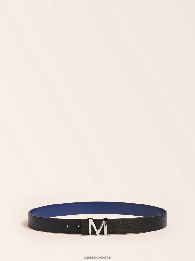 Guess svart marciano belte i ekte skinn svart unisex F0LJ80775