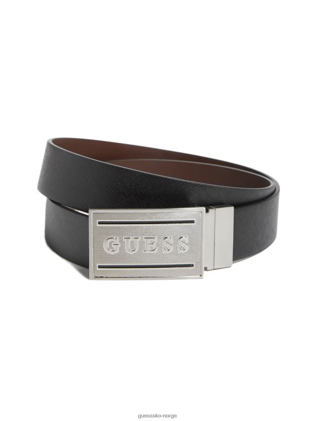 Guess svart teksturert logospennebelte svart unisex F0LJ808812