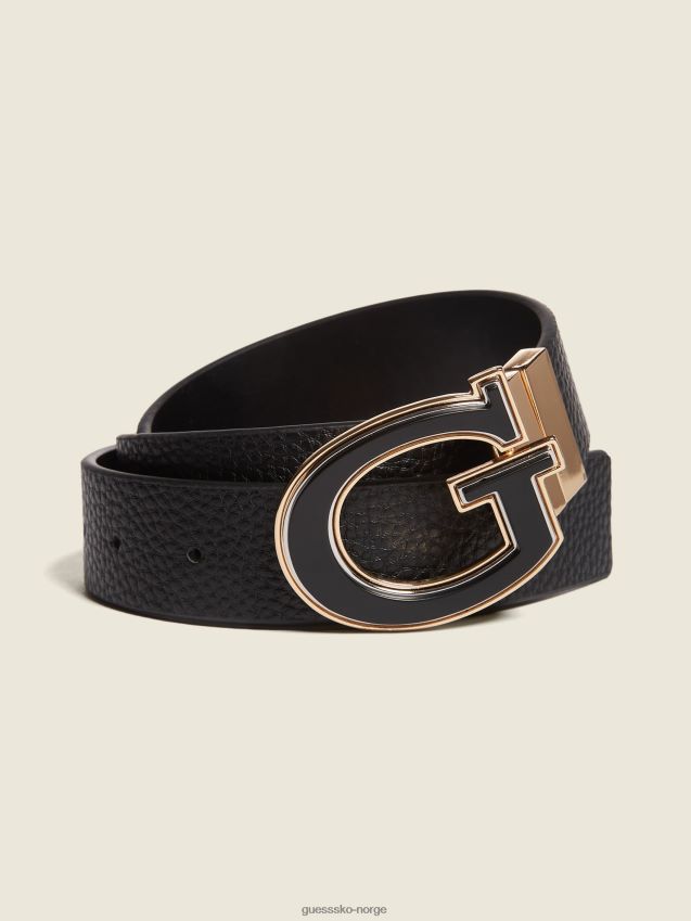 Guess svart vendbart g-spennebelte svart unisex F0LJ8011042