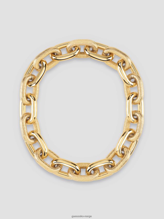 Guess gull-tone teksturert kjede kjede gult gull gult gull unisex F0LJ8010258